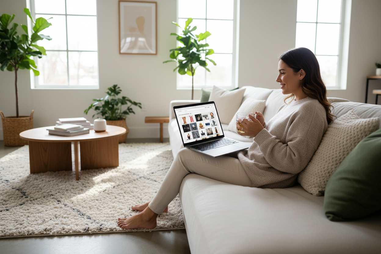 female shopping online