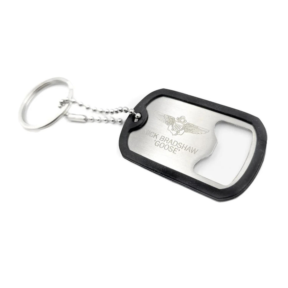 Top Gun Dog Tag Bottle Opener 1 of 5 Designs Selected at Random Silver