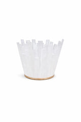 Selenite Crystal Stone Tea Light Candle Holder White