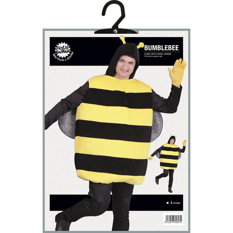 Adult bumblebee fancy dress costume with hood and wings by CLICKK Home Store