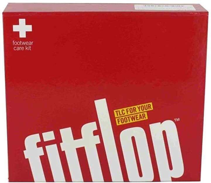 Fitflop boot cleaning kit red box with footwear care kit label for shoe maintenance