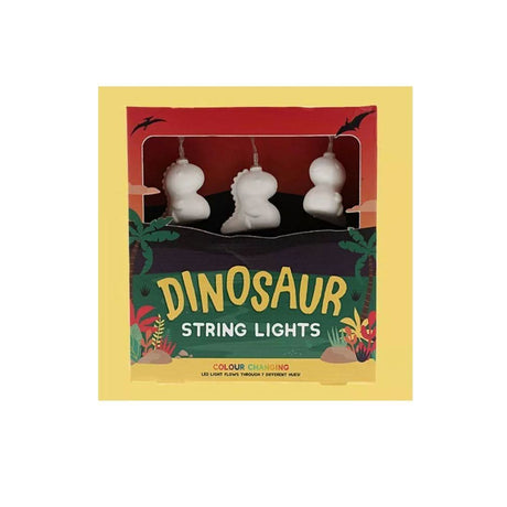 CLICKK Home Store dinosaur string lights with color changing LED in dinosaur shapes in decorative packaging