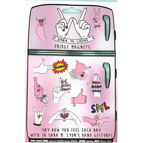 CLICKK Home Store AMA-1835 Sara M. Lyons Fridge Magnets - Pack of 18 Hand Gestures