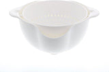 Calitek white detachable colander and bowl set with handles for easy straining and mixing