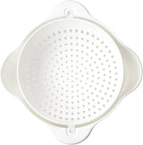 Calitek white detachable colander and bowl set with handles and circular drainage holes