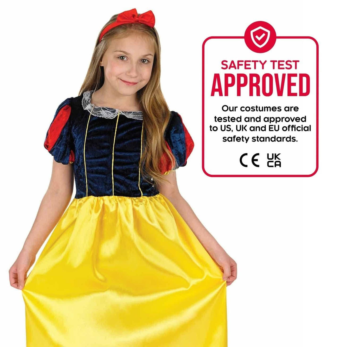 Girls fairytale costume age 8-10 snow white style dress with red headband by Girls Fancy Dress
