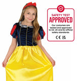 Girls fairytale costume age 8-10 snow white style dress with red headband by Girls Fancy Dress
