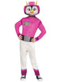 Girls penguin costume with pink and white design featuring a penguin headpiece and matching outfit