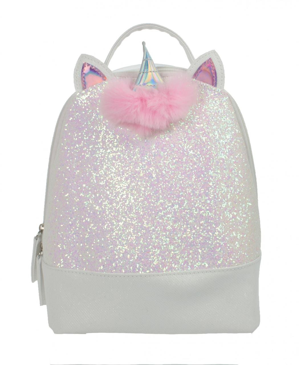 Girls Fancy Dress TMC-00081 Girls Sparkly Unicorn Backpack with Horn and ears