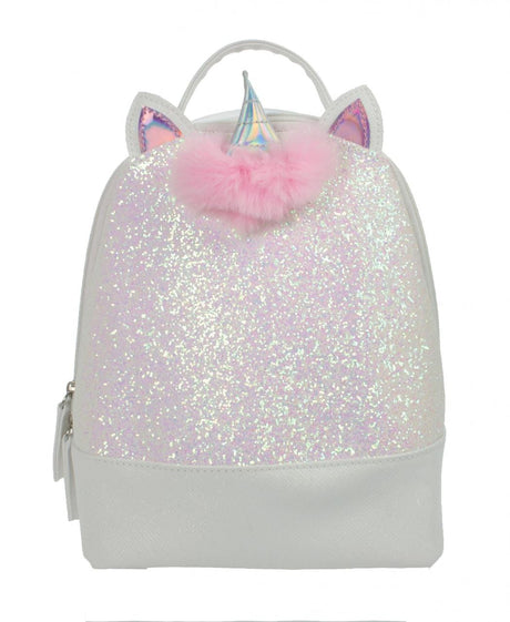 Girls Fancy Dress TMC-00081 Girls Sparkly Unicorn Backpack with Horn and ears