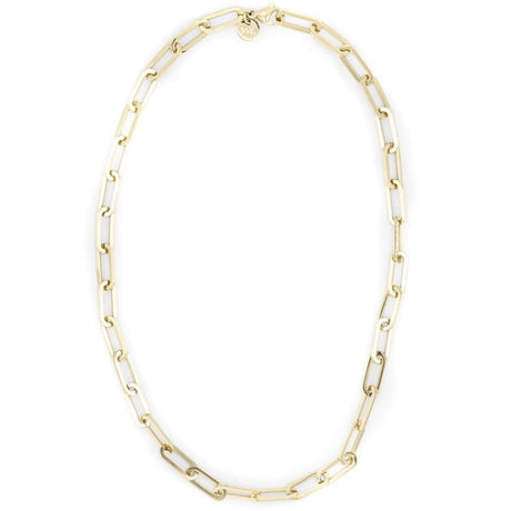 CLICCK Home Store gold finish stainless steel necklace with elongated link chain design
