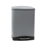 Calitek 6L pedal bin with soft close lid in gray and black for bathroom or office use