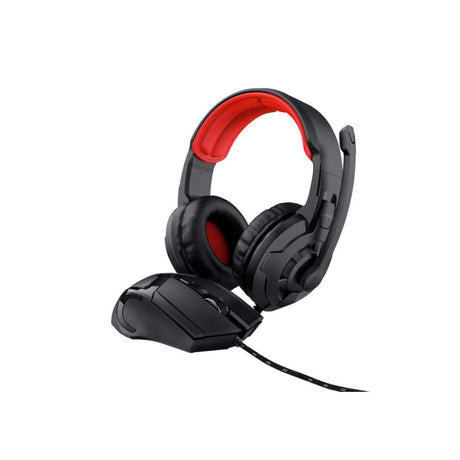 CLICCK Home Store 2-in-1 gaming headset and mouse combo with black and red design and wired connection