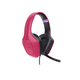 Pink gaming headset and mouse bundle featuring padded ear cushions and adjustable microphone