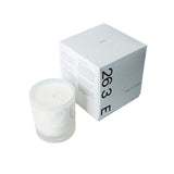 Haeckels botany candle in a frosted glass holder with a decorative box for home fragrance