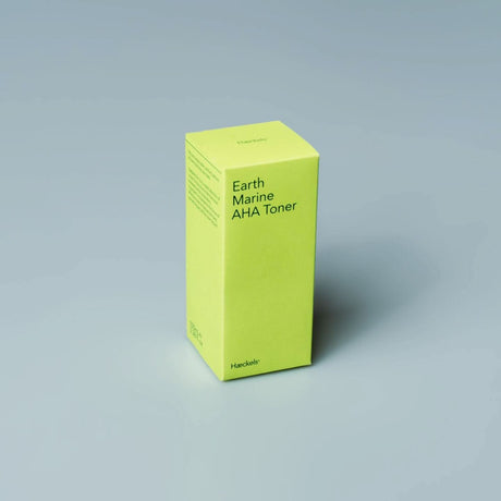 Haeckels Earth Marine AHA Toner in a bright green box, ideal for rejuvenating skincare routines