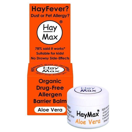 CLICCK Home Store organic allergen barrier balm HayMax Aloe Vera for hay fever dust and pet allergy relief