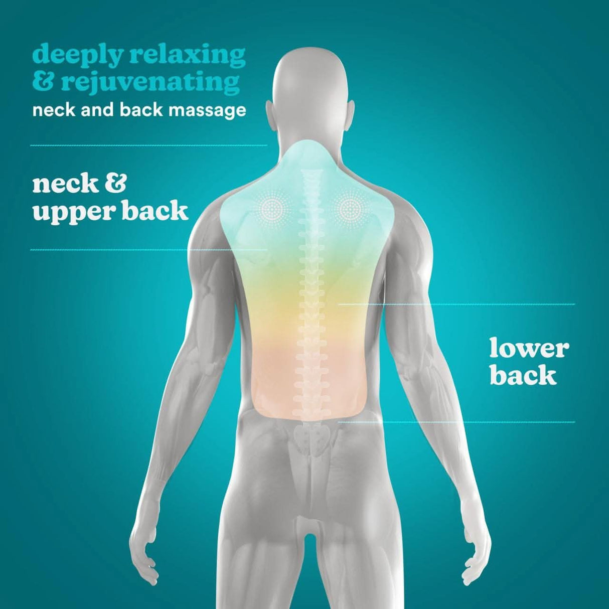 Homedics neck massager providing deeply relaxing and rejuvenating massage for neck upper and lower back