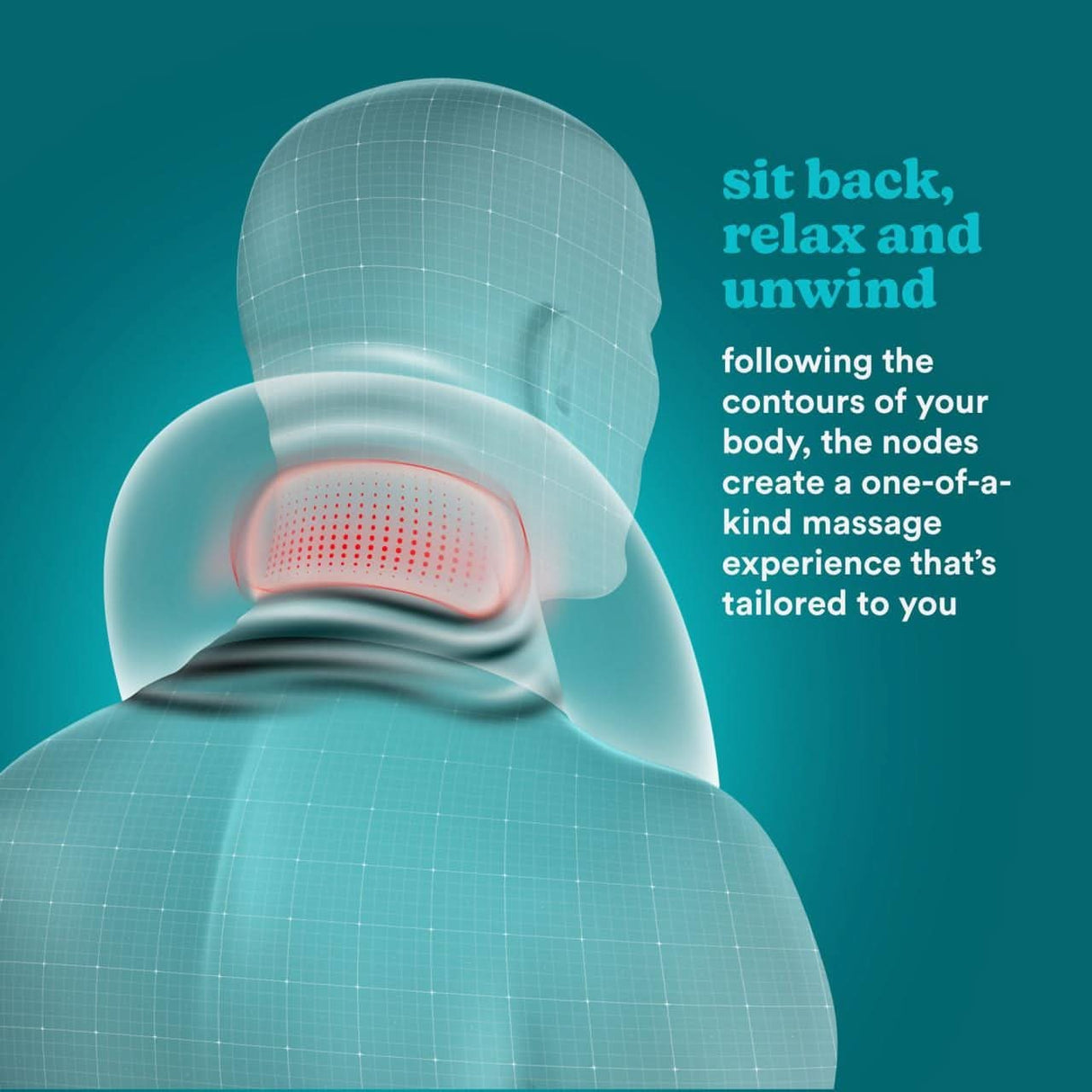 Homedics neck massager showing ergonomic design with contour-fitting massage nodes for relaxation