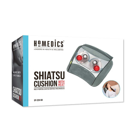 Homedics Shiatsu Cushion Pillow with Heat for Soothing Tired Muscles and Relaxation