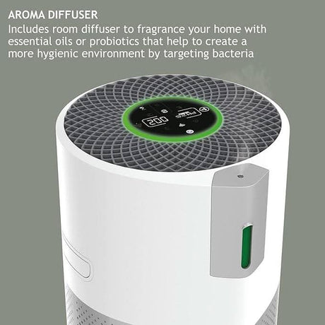 Hoover 500 air purifier with aroma diffuser and digital display for cleaner air and antibacterial environment