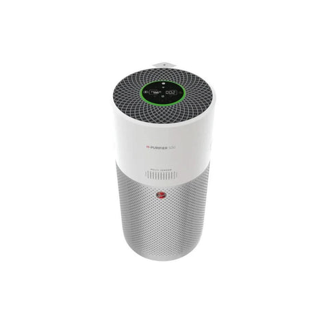 Hoover 500 air purifier with cylindrical design and digital display for clean air filtration