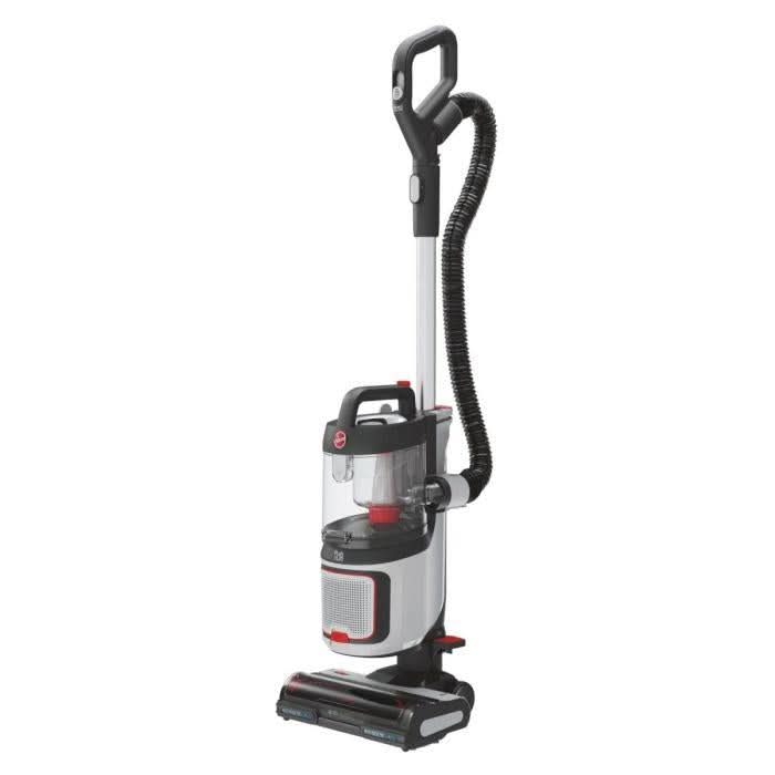 Hoover HL500HM vacuum cleaner upright with clear dust container and flexible hose