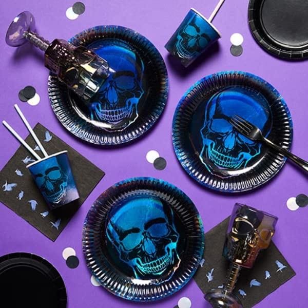 Fancy Dress 243857 Irridescent Purple and Black Fabric Pumpkin Decoration