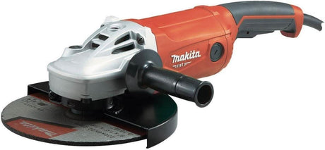Makita 230mm angle grinder with ergonomic handle and protective guard for heavy-duty cutting and grinding
