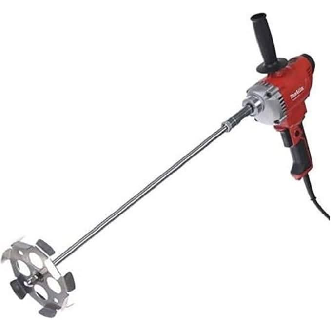 Makita electric paddle mixer 240V with ergonomic handle and long mixing paddle for heavy-duty use
