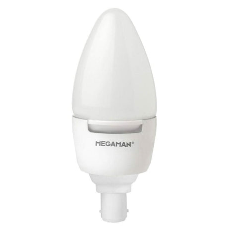 Megaman LED candle bulb in white, energy-efficient lighting for home decor