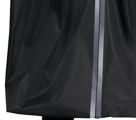 Close-up of black fabric with gray stripes from mens dead man costume by Mens Fancy Dress