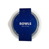 Set of two microwave safe plastic bowls from CLICKK Home Store with white lids