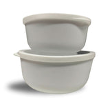 Set of two white microwave safe plastic bowls with lids from CLICKK Home Store