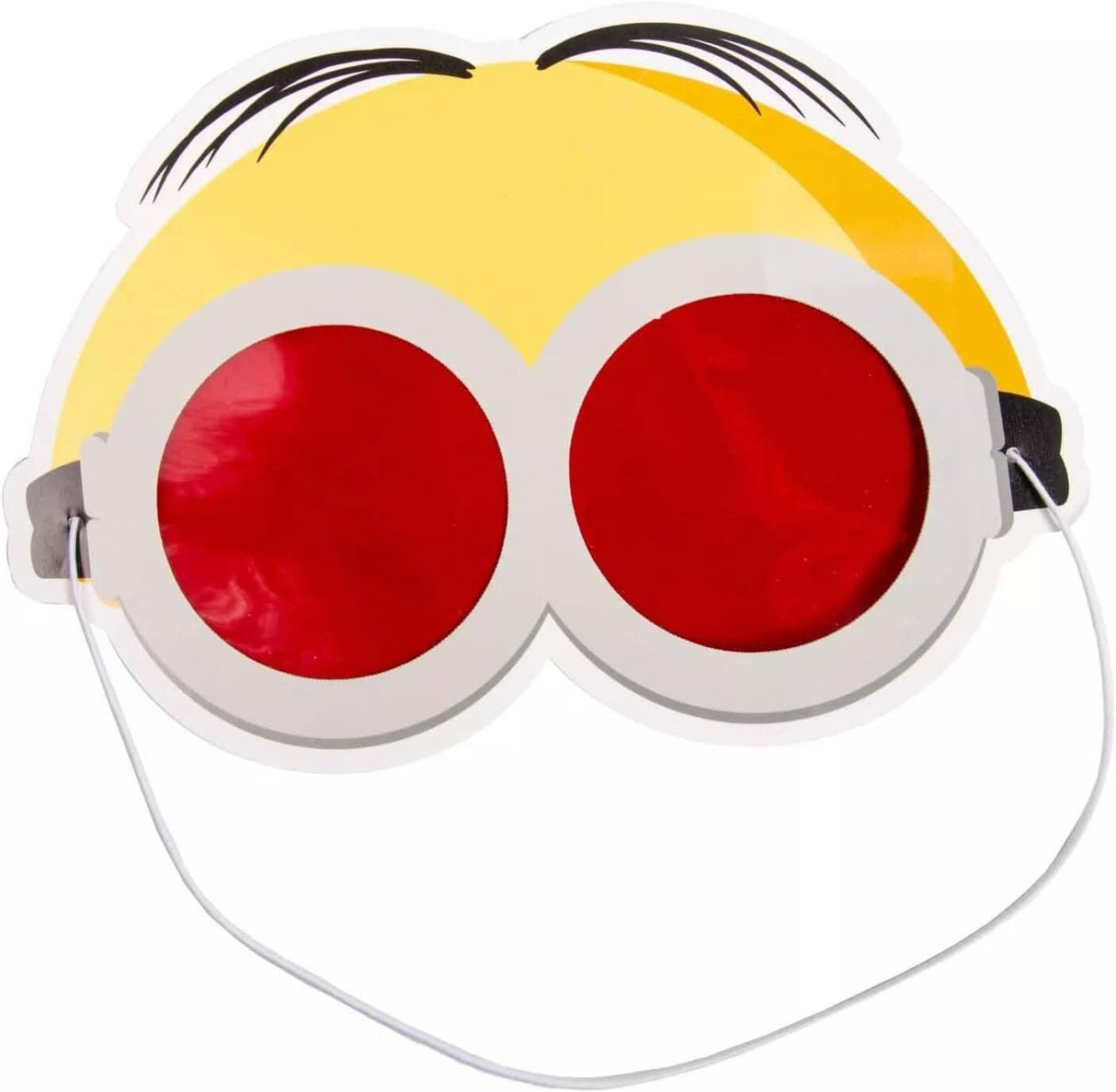 Minions double-sided puzzle featuring bright yellow cartoon face with large red goggles