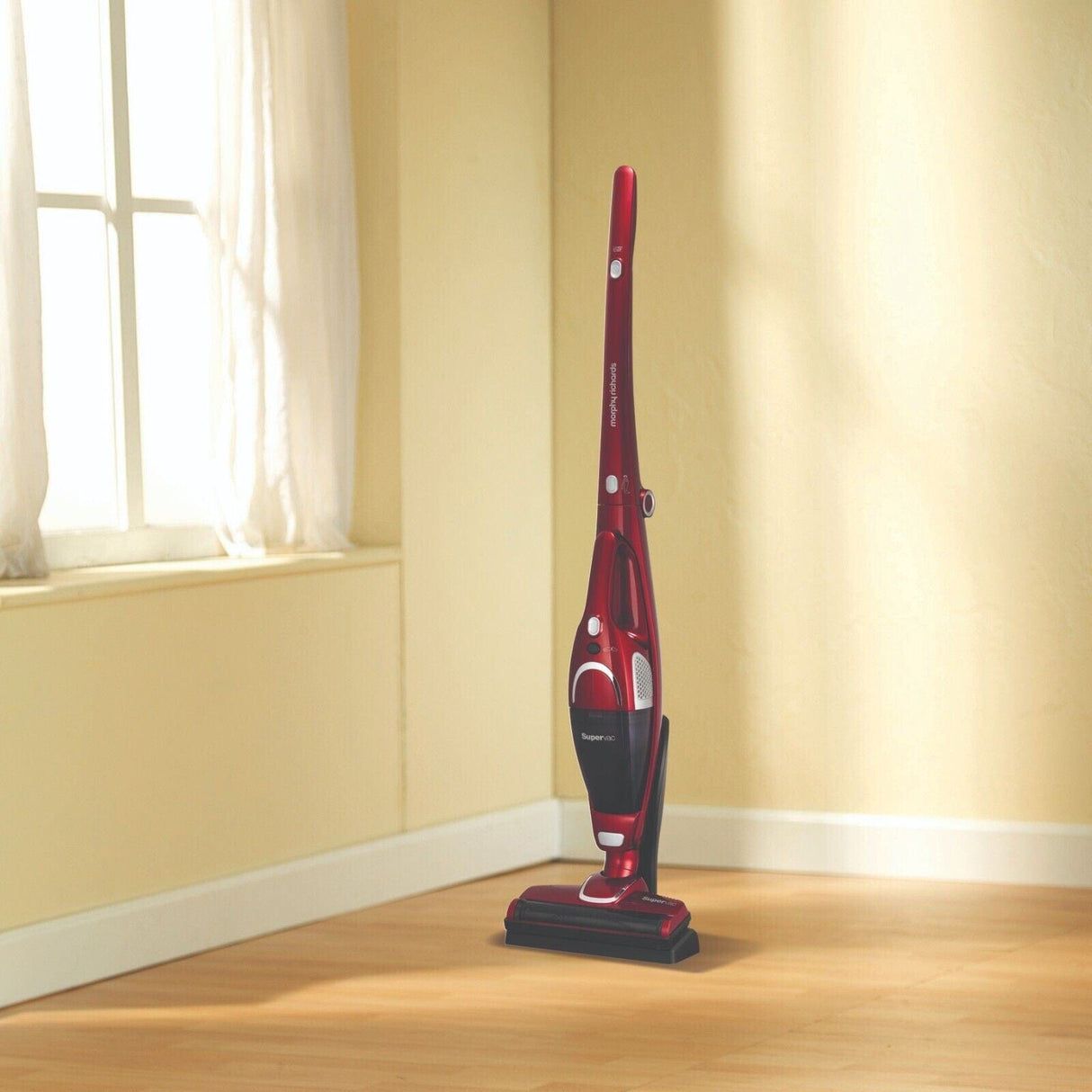 CLICKK Home Store 732005 Morphy Richards 2-in-1 SuperVac 35 Cordless Vacuum Cleaner - Upright - Red