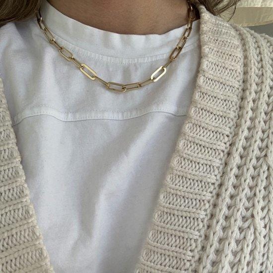 CLICKK Home Store NE.C4E.GD Meye Watch Stylish Stainless Steel Gold Finish Necklace 45cm
