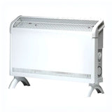 CLICKK Home Store 2kW convector heater with timer in white compact design with control knobs