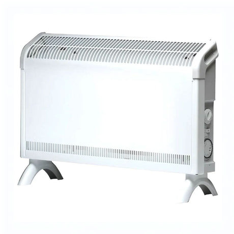 CLICKK Home Store 2kW convector heater with timer in white compact design with control knobs