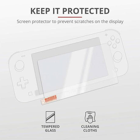 Tempered glass screen protector for Nintendo Switch Lite carrying case to prevent scratches on display
