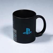 Official PlayStation mug in black featuring the iconic logo for gaming enthusiasts
