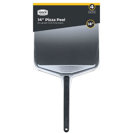 Ooni 14 inch pizza peel with black handle and stainless steel blade for pizza ovens