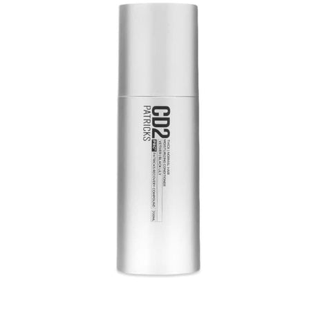 Patricks CD2 Moisturising Conditioner in sleek silver bottle for soft, hydrated hair
