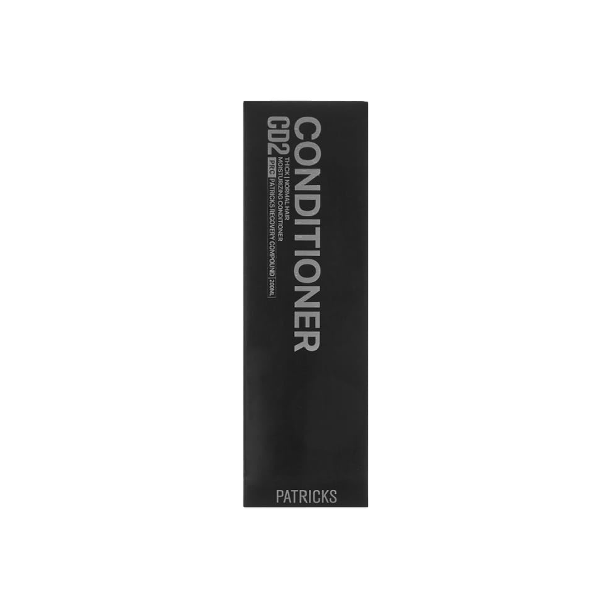 Patricks CD2 Moisturising Conditioner in sleek black packaging for hydration and shine