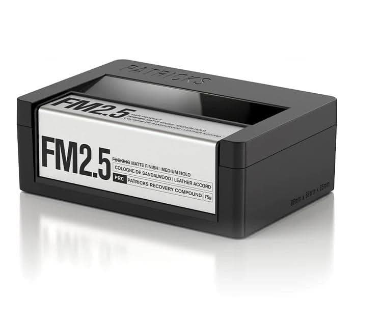 CLICKK Home Store FM2.5 medium hold hair gel in black rectangular container with matte finish