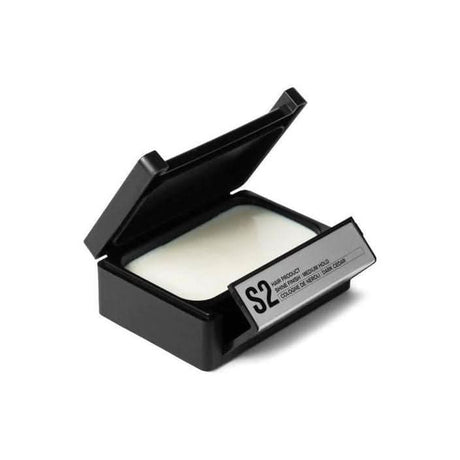 CLIKK Home Store medium hold hair gel in black square container with open lid showing white gel inside