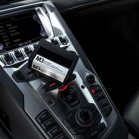 CLICCK Home Store strong hold matte finish gel box placed on a luxury car center console