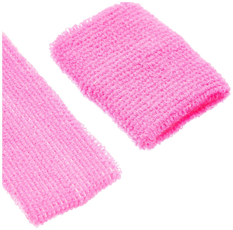 CLICCK Home Store pink sweatband set for sports made of soft absorbent fabric