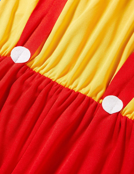 Close-up of red and yellow fabric detail from a Pinocchio costume for kids by CLICKK Home Store