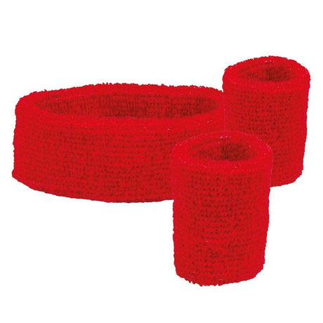 CLICKK Home Store red sweatband set for sports including one headband and two wristbands